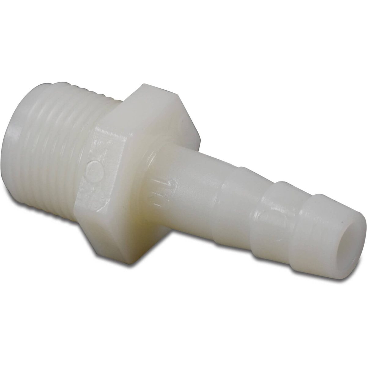 Slangtule nylon 1/4" x 7 mm buitendraad x slangtule 10bar wit | Aantal 20 PCS