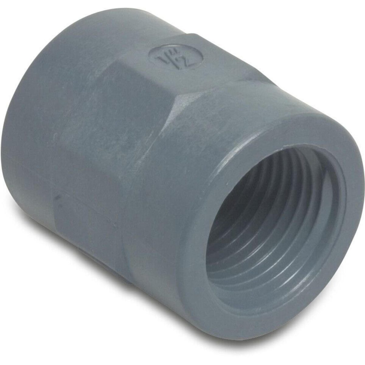 Sok PP 1/2" binnendraad 10bar grijs | Aantal 10 PCS