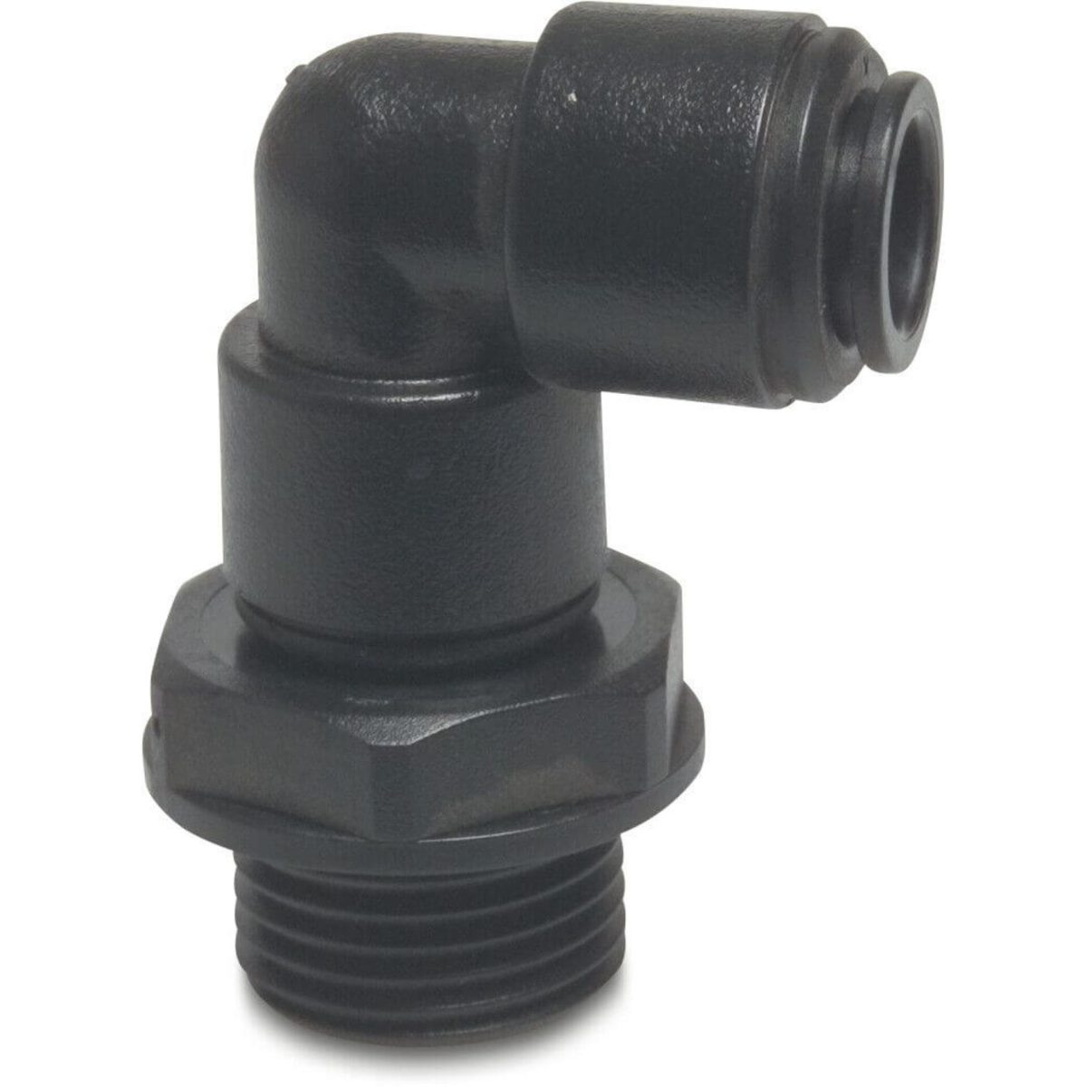 Speedfit Knie 90° POM 15 mm x 1/2" insteek x buitendraad 10bar zwart type Super | Aantal 10 PCS