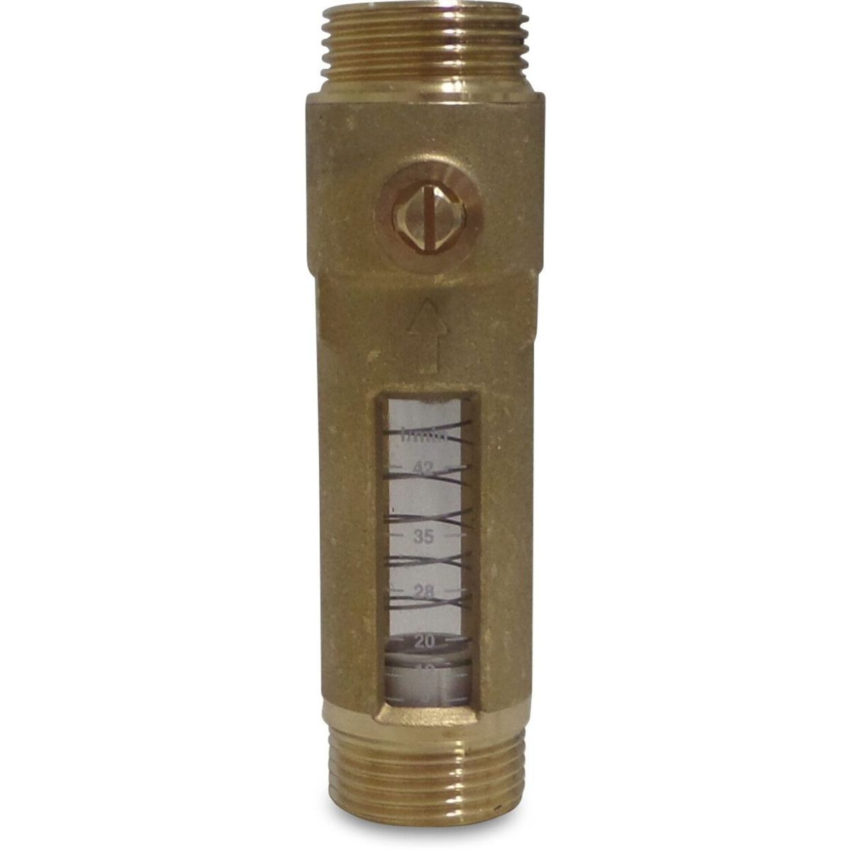 Stromingsmeter messing 1" buitendraad 10bar 5-42l/min DN20 messing | Aantal 1 PCS