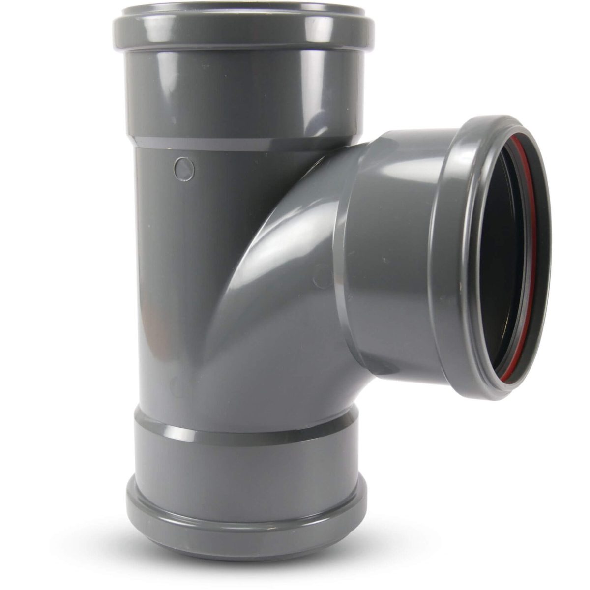 T-stuk 87° PVC-U 125 mm SN4 manchet grijs KOMO/BENOR | Aantal 1 PCS