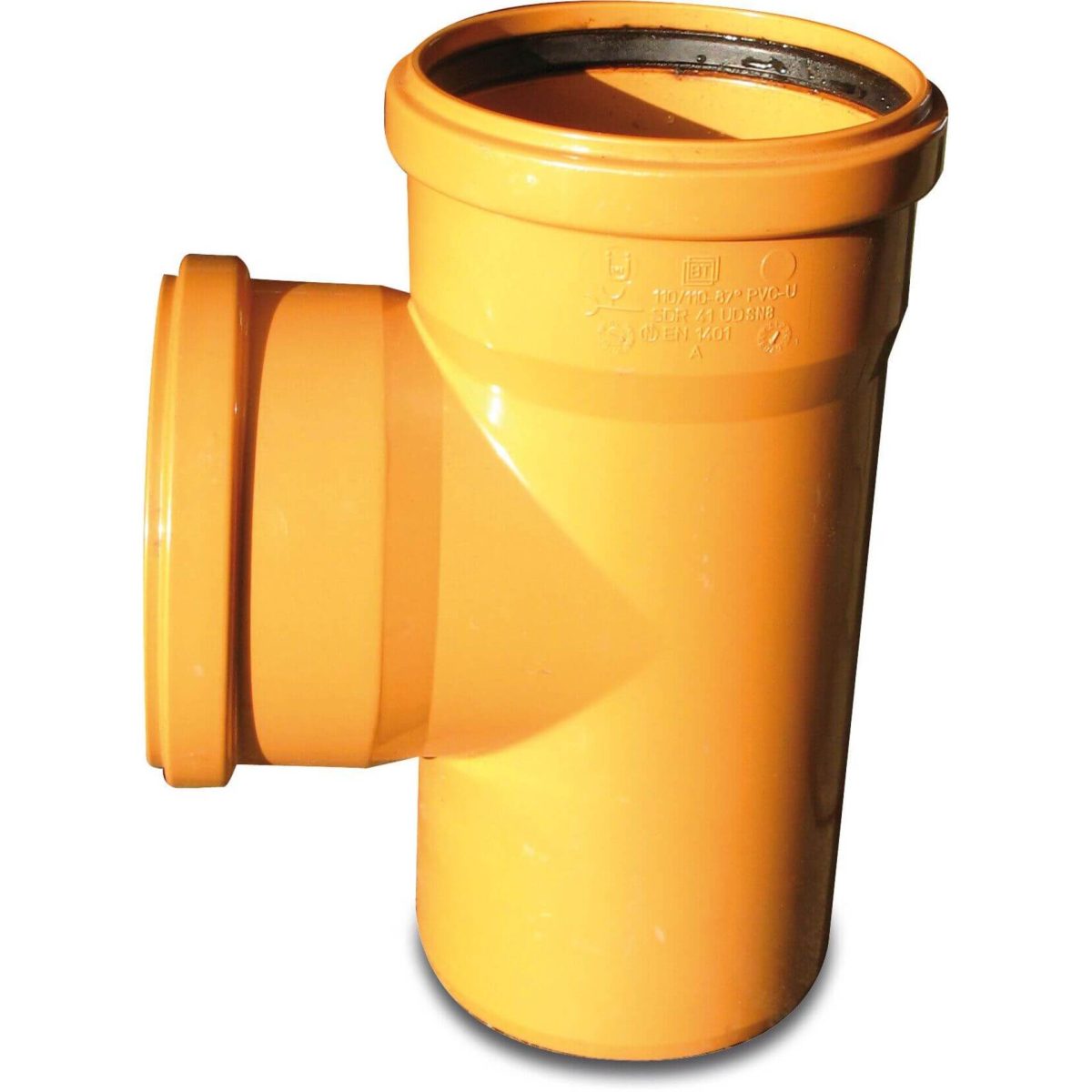 T-stuk 87° PVC-U 160 mm x 110 mm x 160 mm SN4 manchet x manchet x spie roodbruin | Aantal 1 PCS