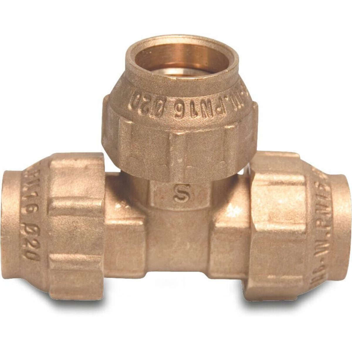 T-stuk 90° messing 40 mm knel 16bar DVGW | Aantal 1 PCS