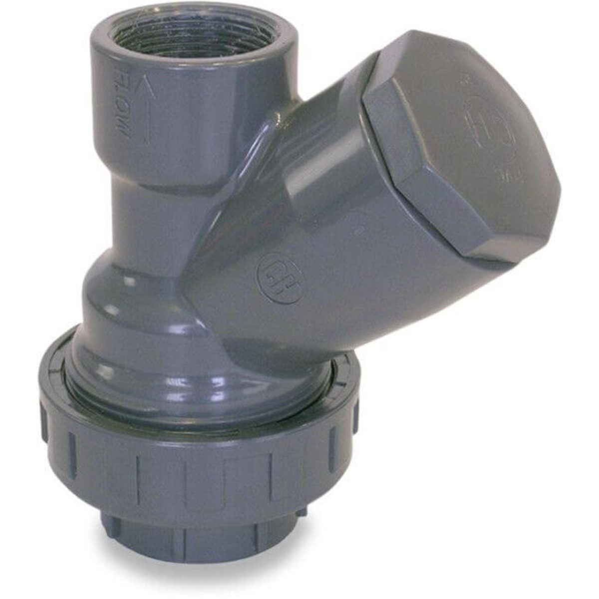 Terugslagklep PVC-U 2" binnendraad 10bar DN50 grijs | Aantal 1 PCS
