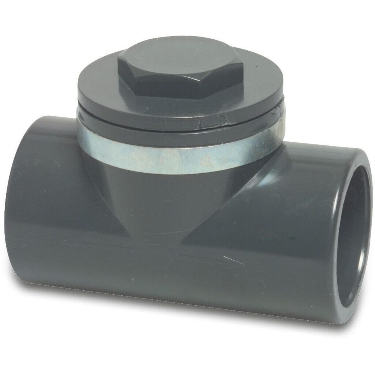 Terugslagklep PVC-U 50 mm lijmmof 10bar grijs | Aantal 1 PCS