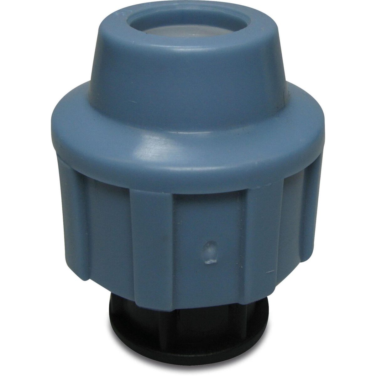 Unidelta Eindkap PP 90 mm knel 16bar zwart/blauw DVGW/KIWA/WRAS | Aantal 1 PCS