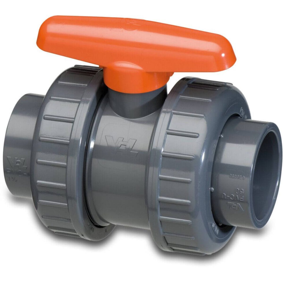 VDL Kogelkraan PVC-U 20 mm lijmmof 16bar grijs type DIL | Aantal 1 PCS
