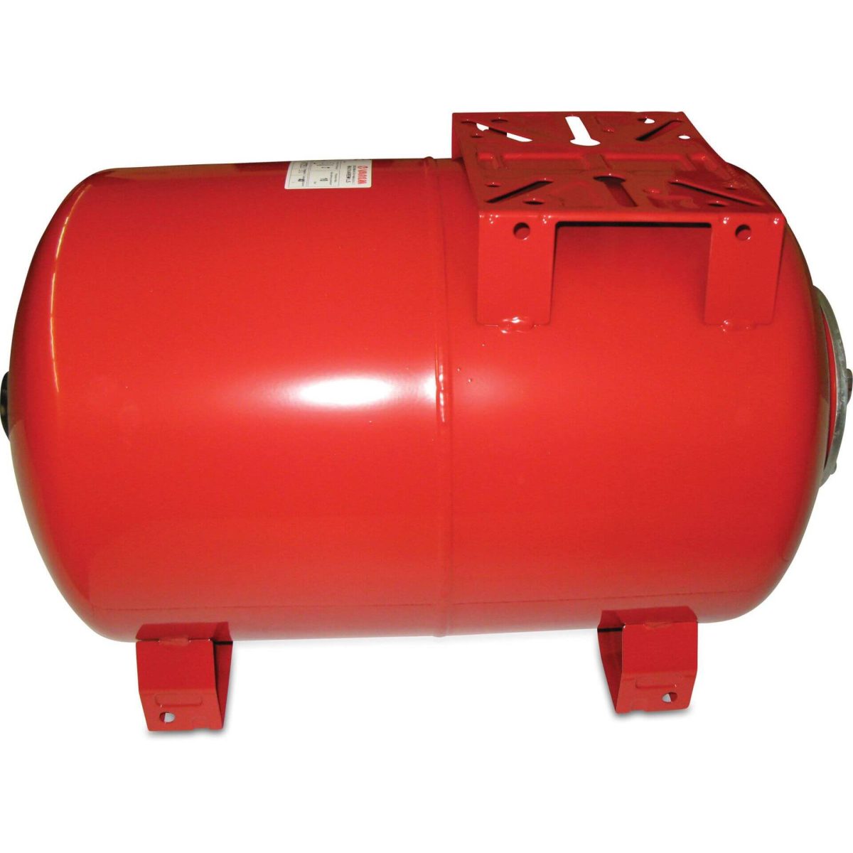 Varem Hydrofoorketel staal poedercoating 1" buitendraad 10bar rood 60ltr WRAS type horizontaal | Aantal 1 PCS