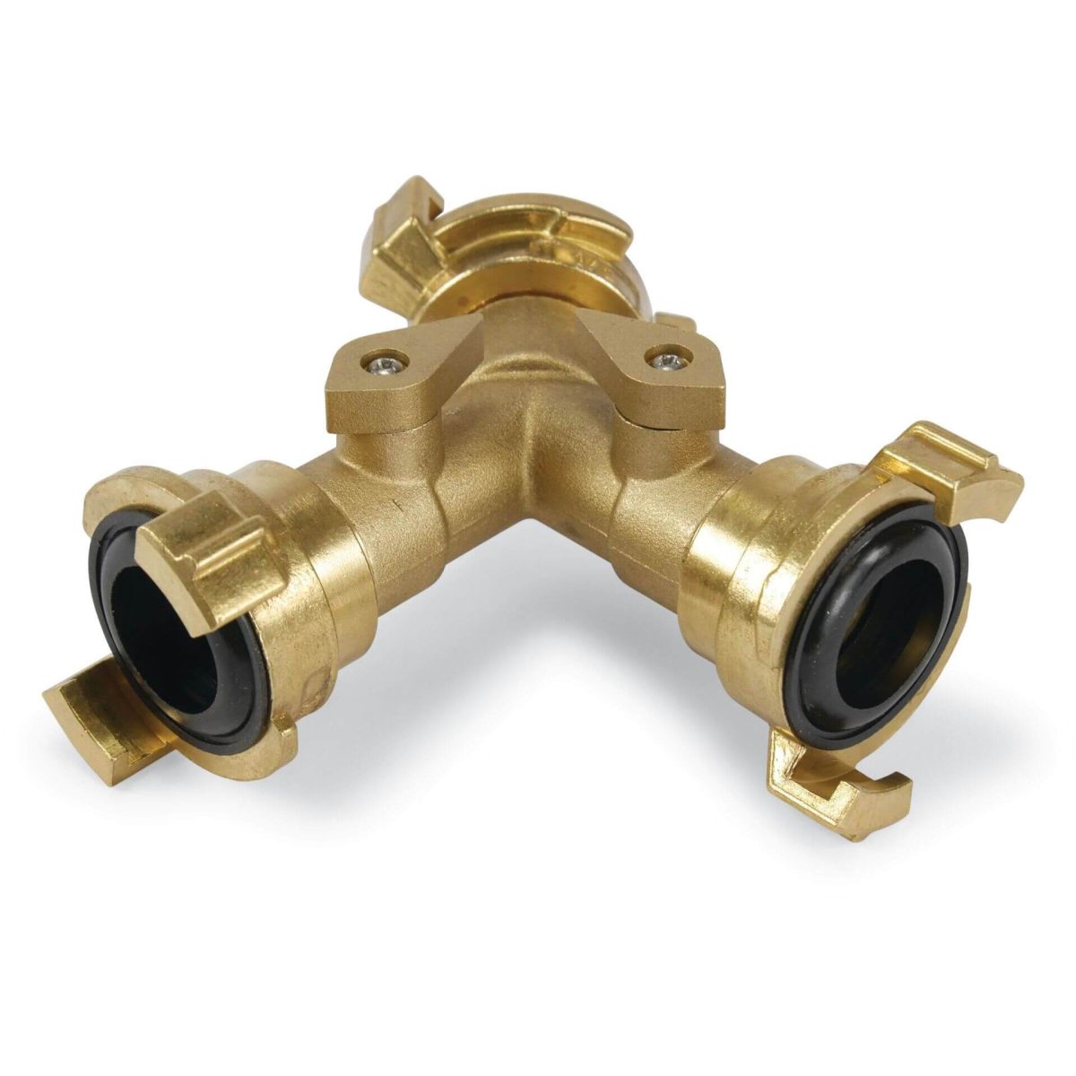 Y-stuk snelkoppeling messing snelkoppeling NA 40 12bar met 2 afsluitkraantjes | Aantal 1 PCS