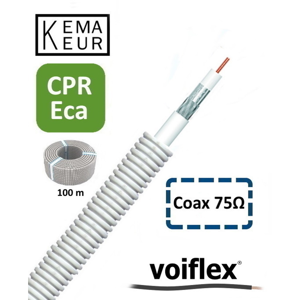 VoiFlex Voorbedr.Buis 16mm ECO Coax dig. satalite ( prijs per 100 mtr. ) KEMA CPR