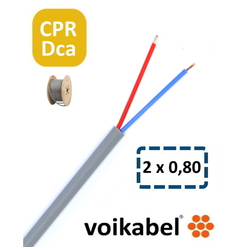 YR-Dca Signaalkabel 2 x 0.8 mm Haspel prijs per 500 meter