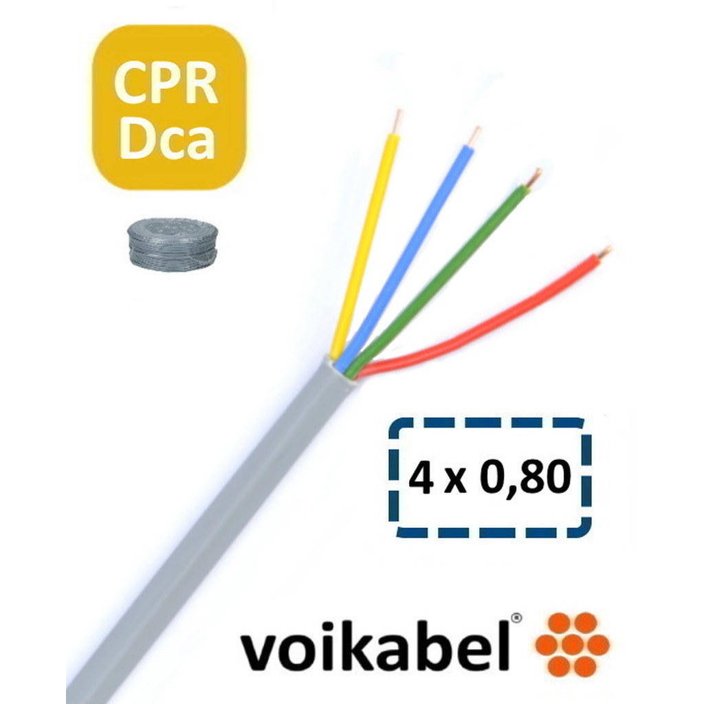 YR-Dca Signaalkabel 4 x 0.8 mm Haspel prijs per 500 meter