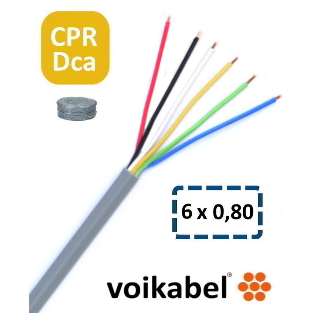 YR-Dca Signaalkabel 6 x 0.8 mm Haspel prijs per 500 meter