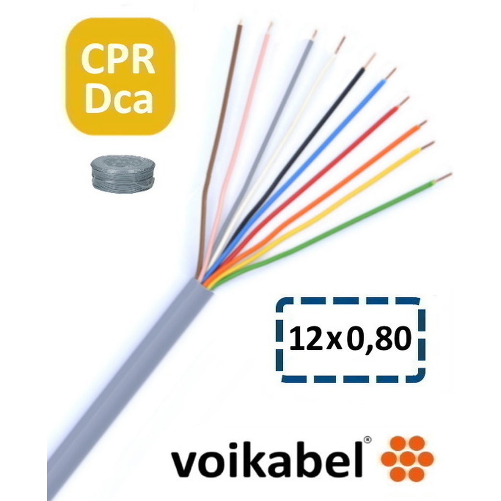 YR-Dca Signaalkabel 12 x 0.8 mm Haspel prijs per 500 meter