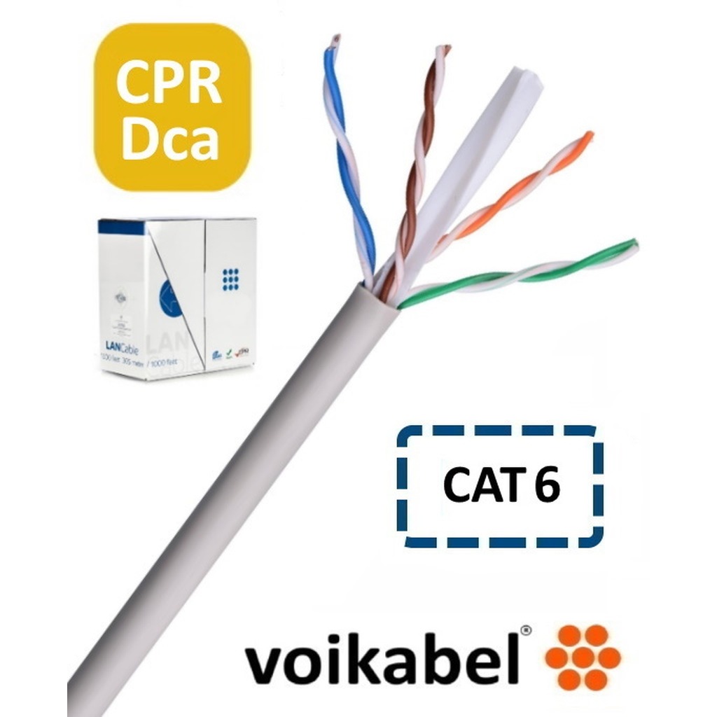 Data kabel UTP Cat 6 4 x 2 x AWG23/1 LSZH Dca HASPEL