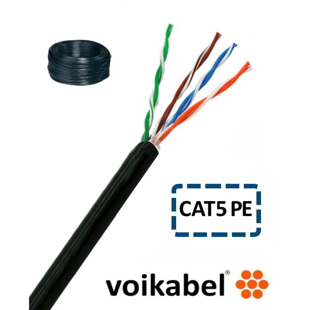 Data kabel UTP Cat 5e 4 x 2 x AWG24/1 PE Haspel