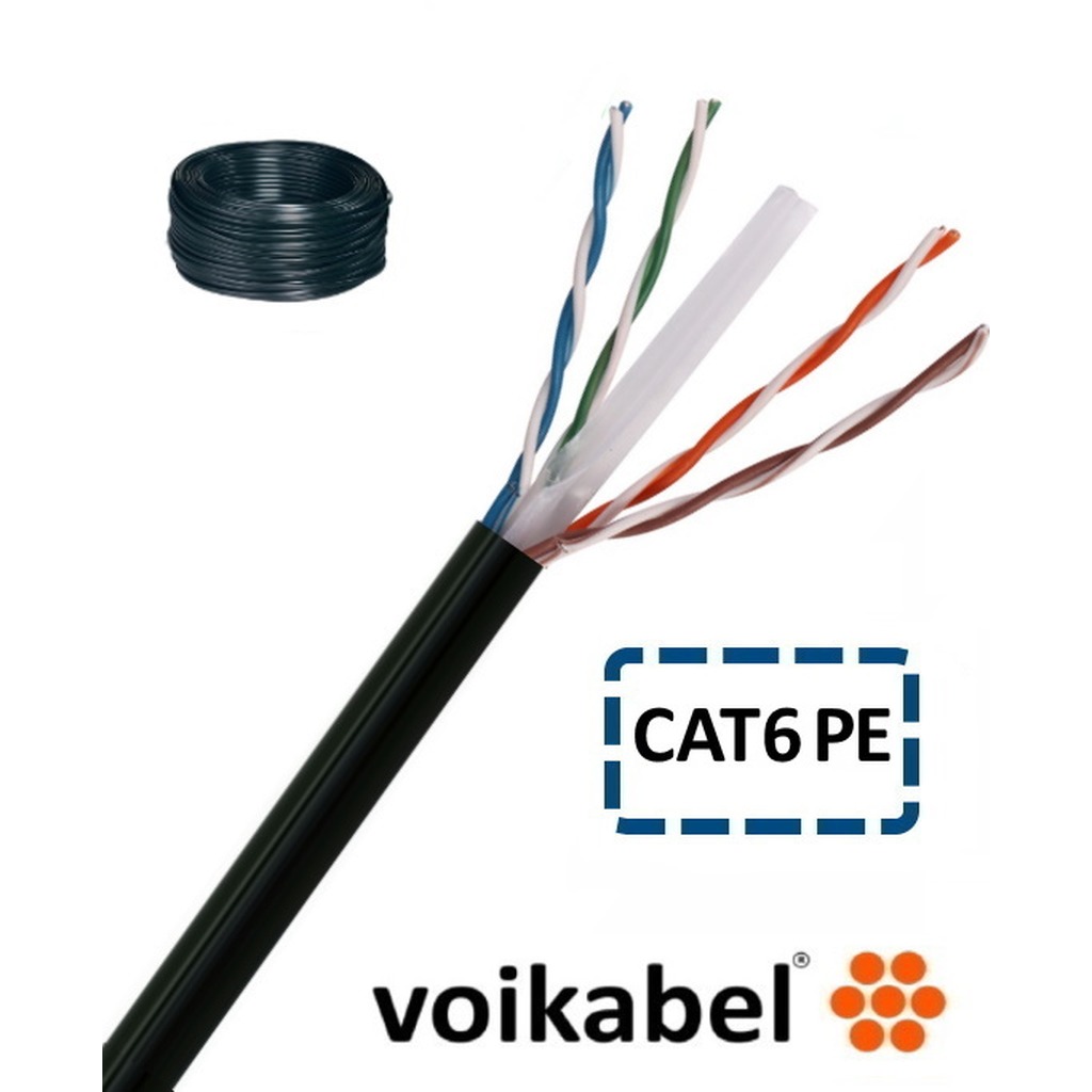 Data kabel UTP Cat 6 4 x 2 x AWG23/1 PE Haspel