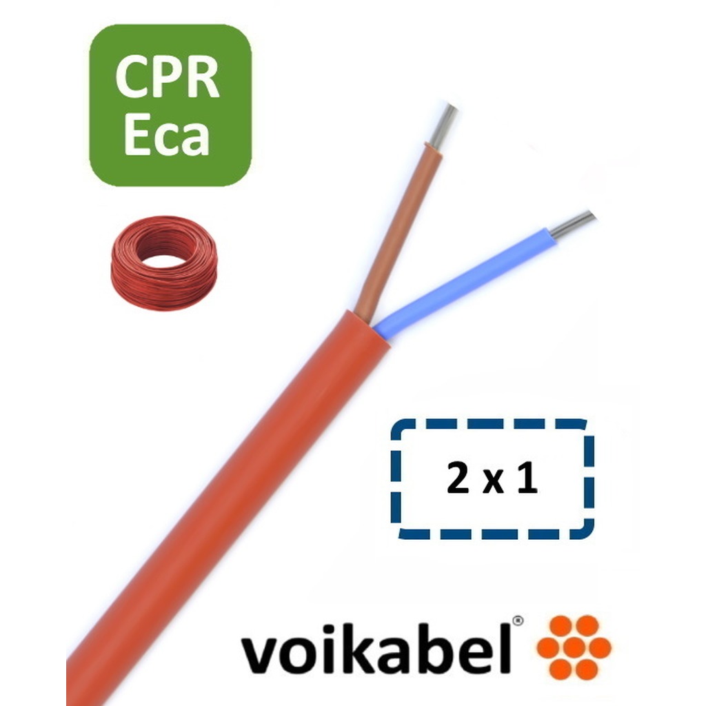 SIHF 2 x 1mm² siliconenkabel