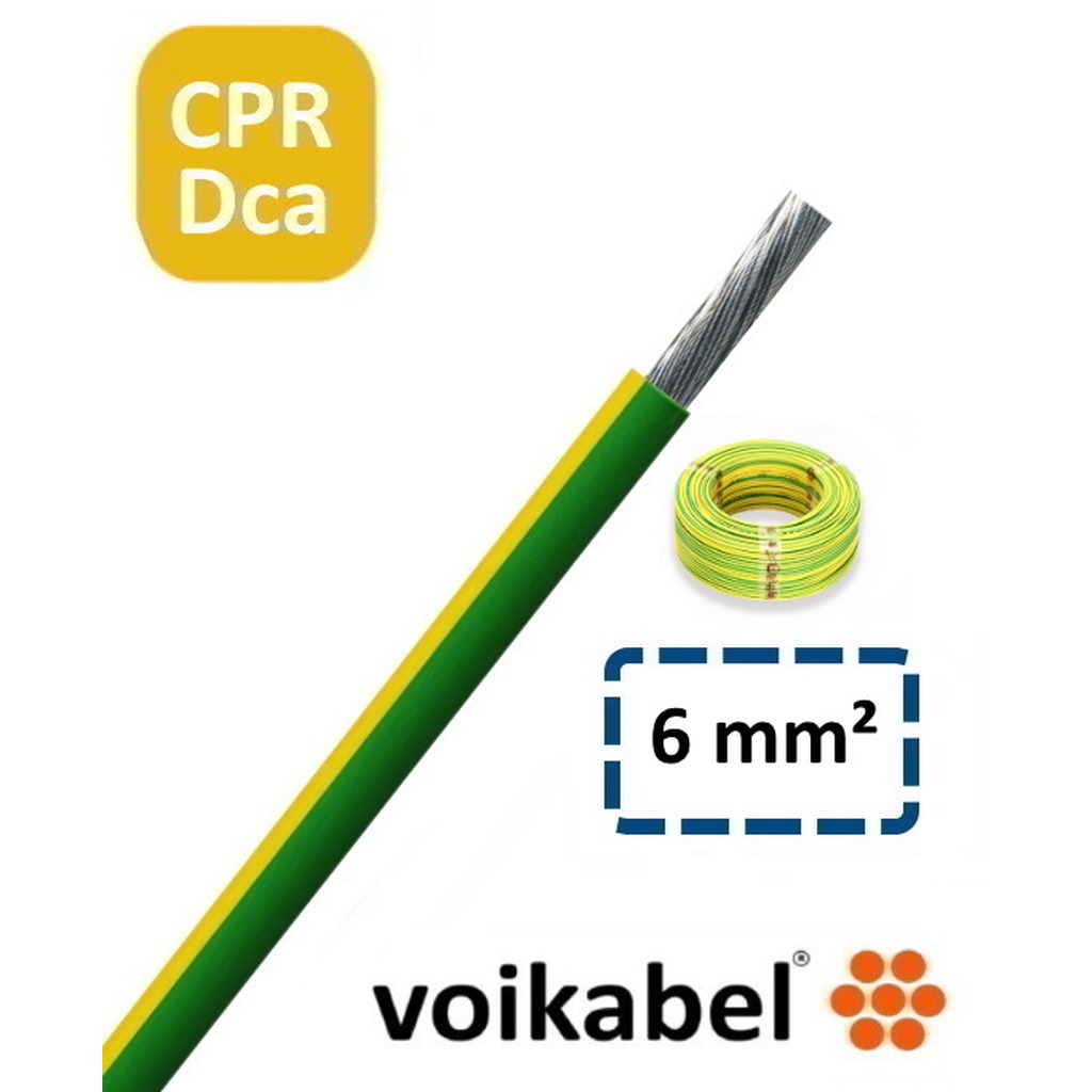 H1Z2Z2-K Dca Solar kabel 6 mm² groen/geel HASPEL