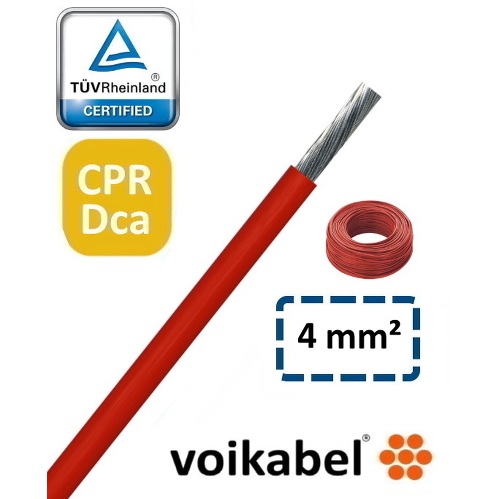 H1Z2Z2-K Dca Solar kabel 4 mm² rood HASPEL