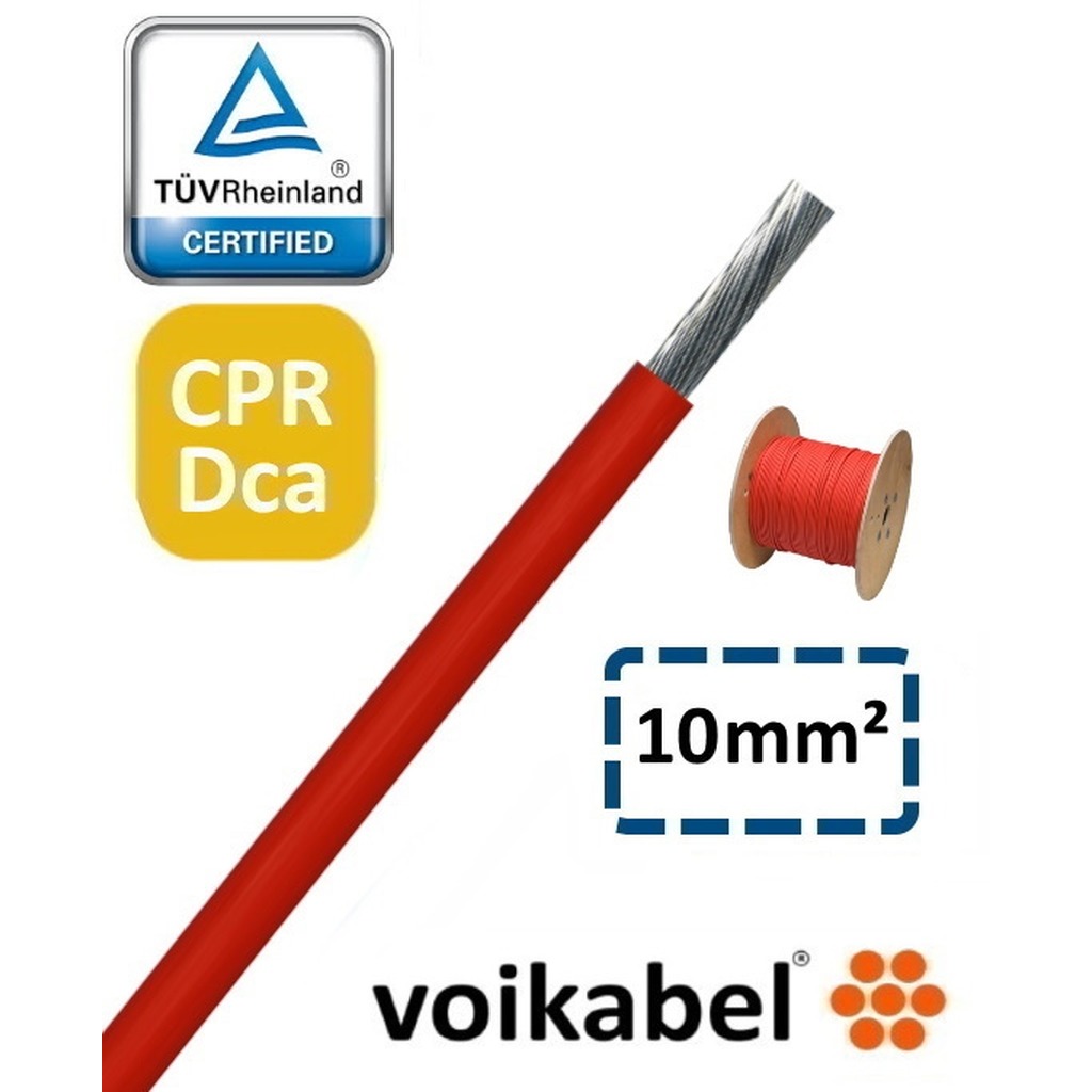 H1Z2Z2-K Dca Solar kabel 10 mm² rood HASPEL