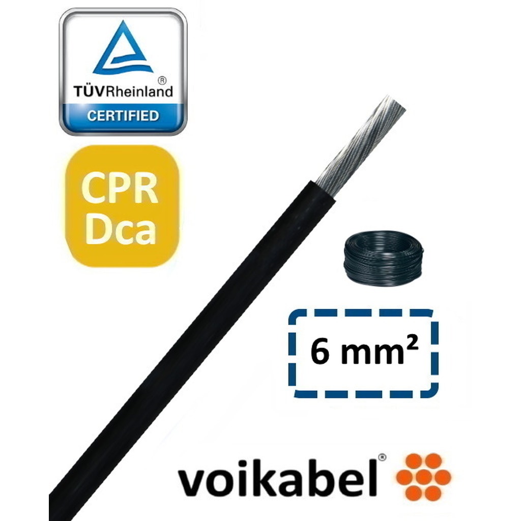 H1Z2Z2-K Dca Solar kabel 4 mm² zwart HASPEL