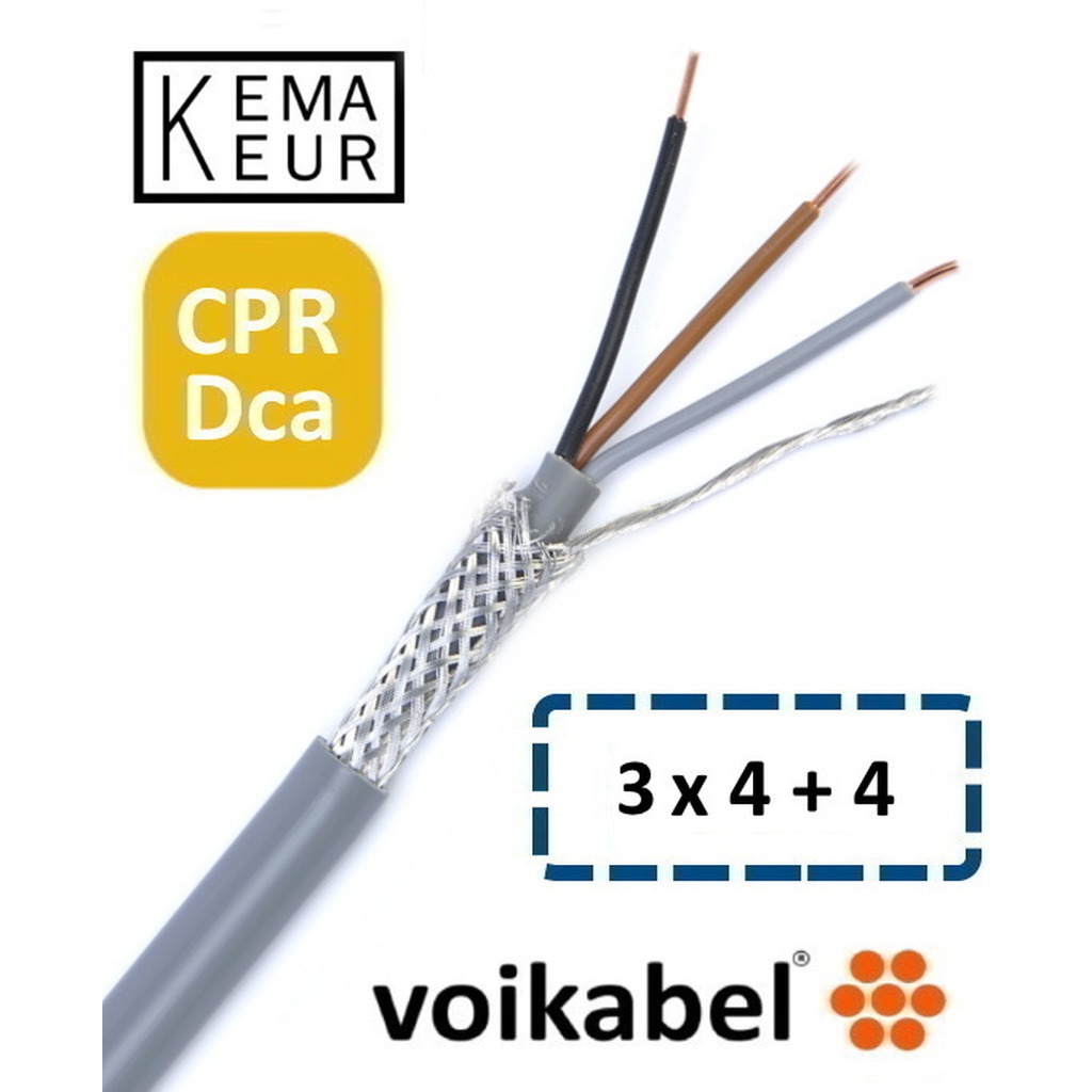 VO-YMvKas Dca 3 x 4 mm² + 4 mm² p/m.