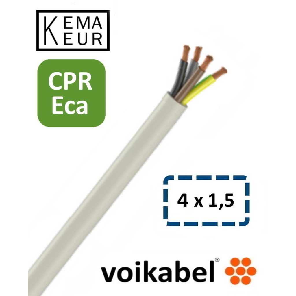 PVC mantelleiding ( VMvL ) H05VV-F Eca 4 x 1