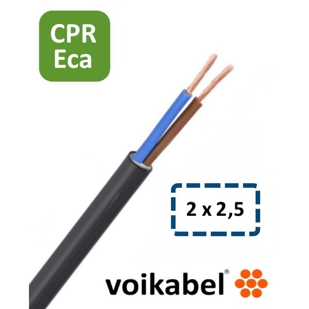 PVC mantelleiding ( VMvL ) H05VV-F Eca 2 x 2