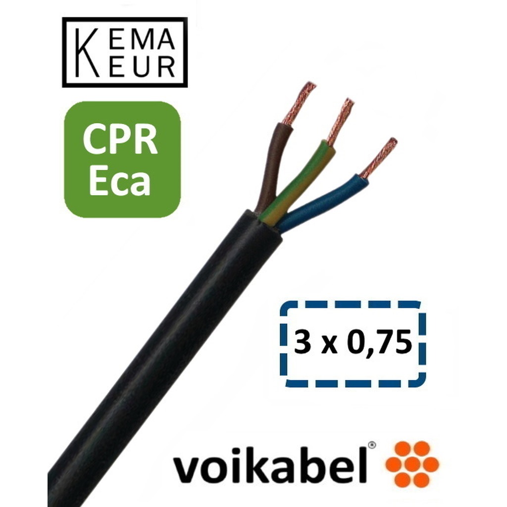 PVC mantelleiding ( VMvL ) H05VV-F Eca 3 x 0