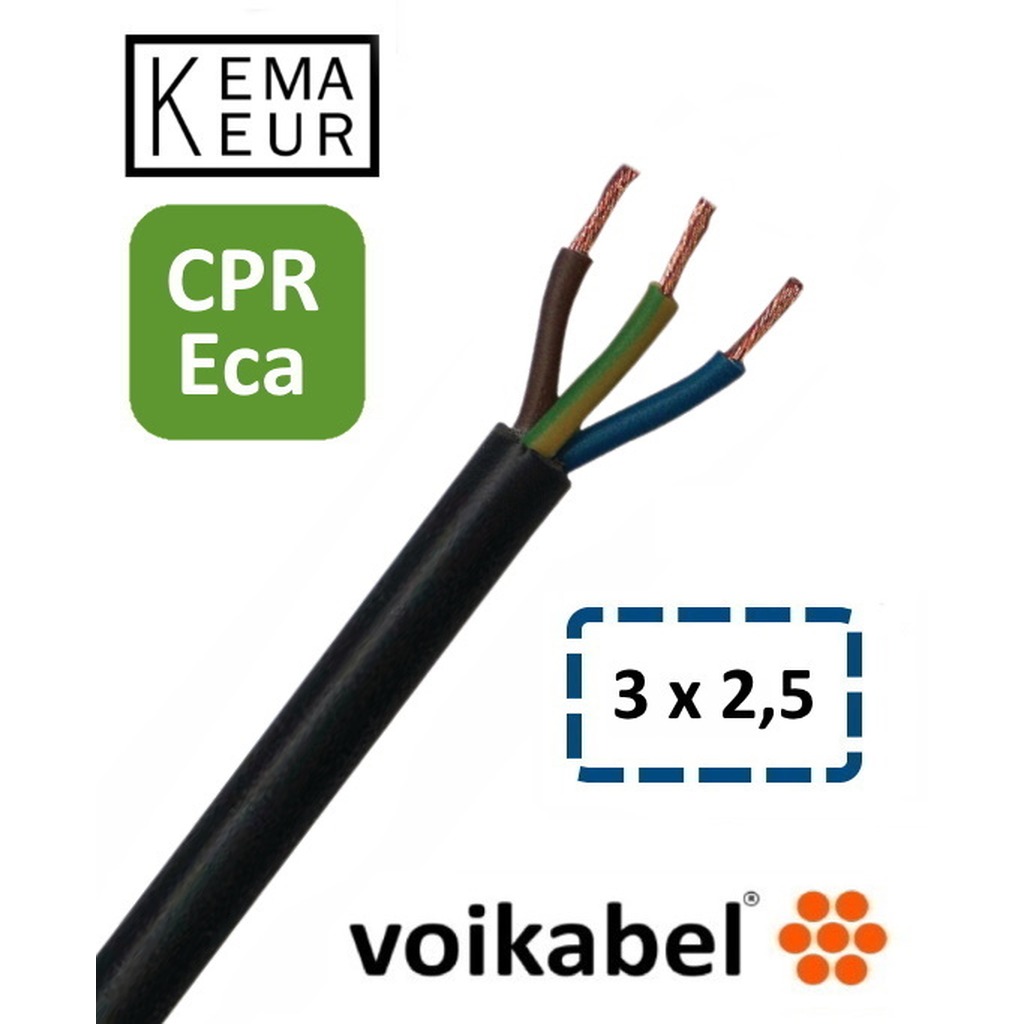 PVC mantelleiding ( VMvL ) H05VV-F Eca 3 x 2