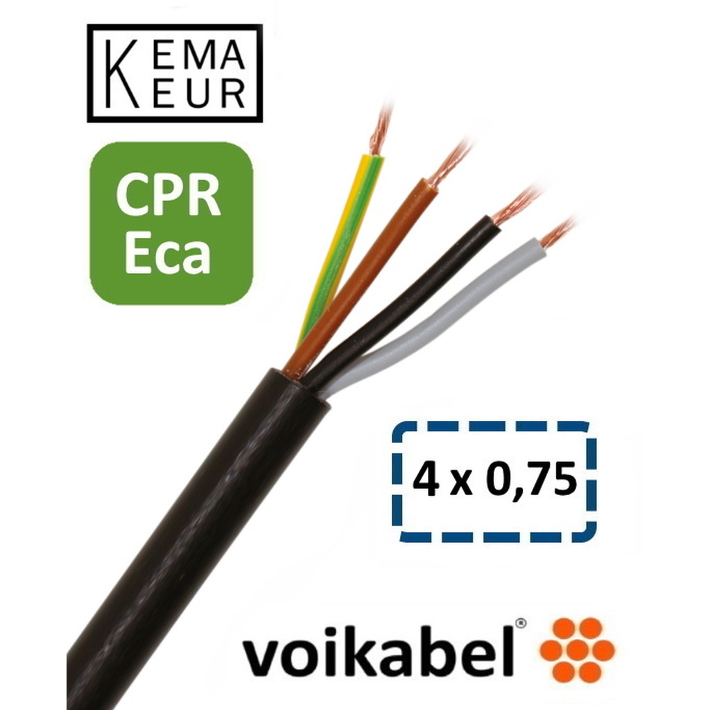 PVC mantelleiding ( VMvL ) H05VV-F Eca 4 x 0