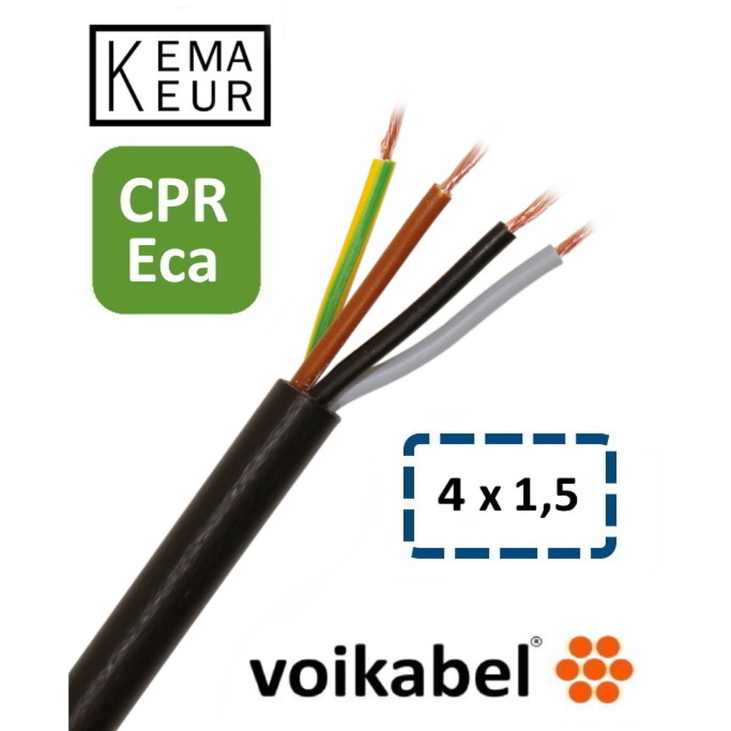 PVC mantelleiding ( VMvL ) H05VV-F Eca 4 x 1