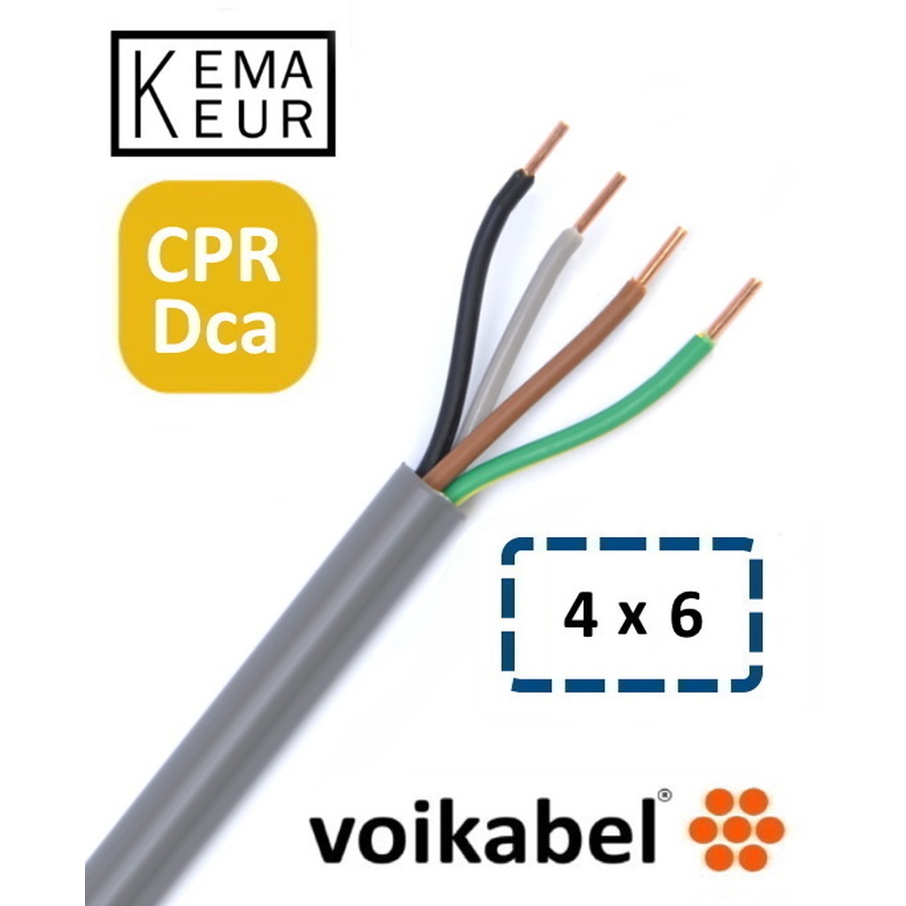 YMvK Dca 4 x 6 mm² p/m.
