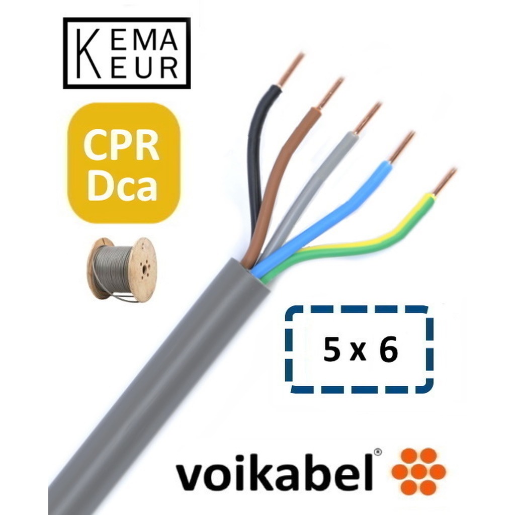 YMvK Dca 5 x 6 mm² p/m. Haspel 500 meter