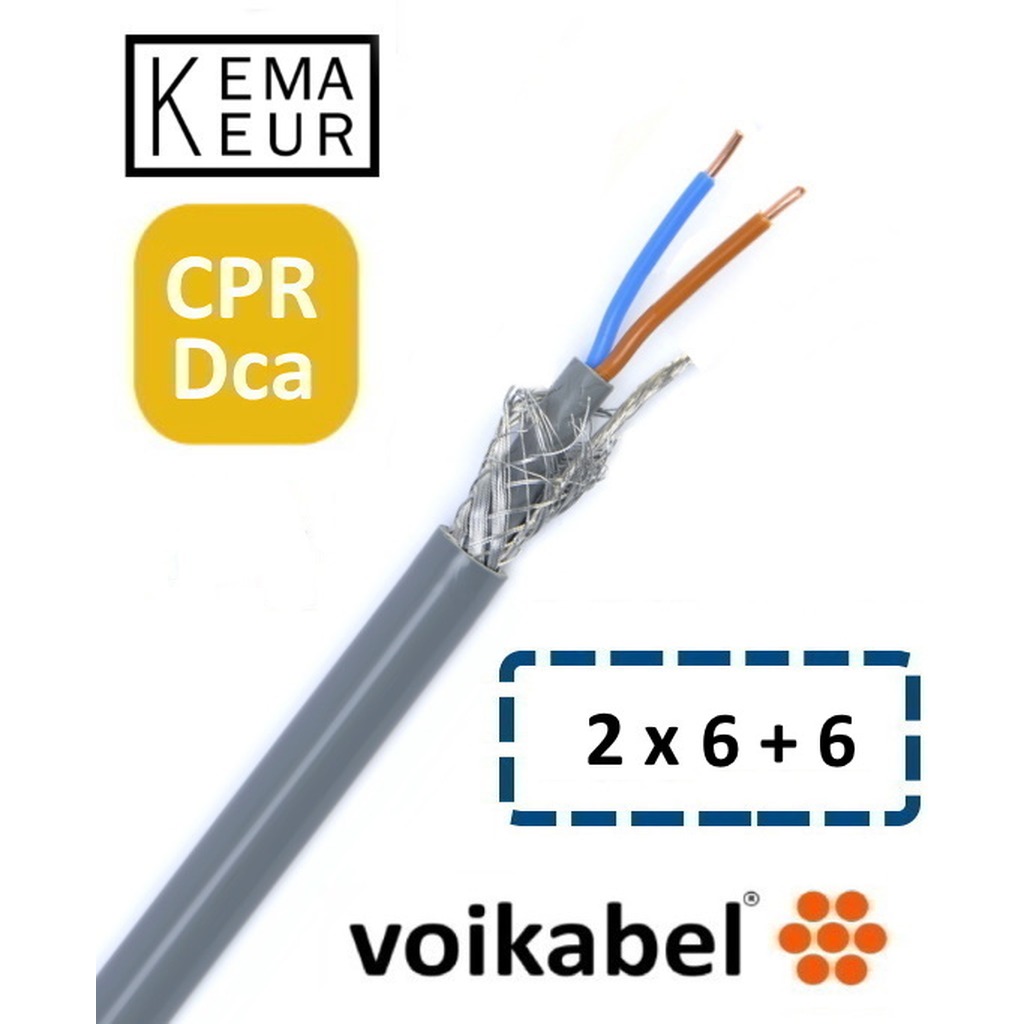 VO-YMvKas Dca 2 x 6 mm² + 6 mm² p/m.