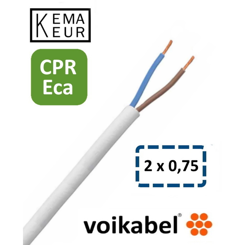 PVC mantelleiding ( VMvL ) H05VV-F Eca 2 x 0