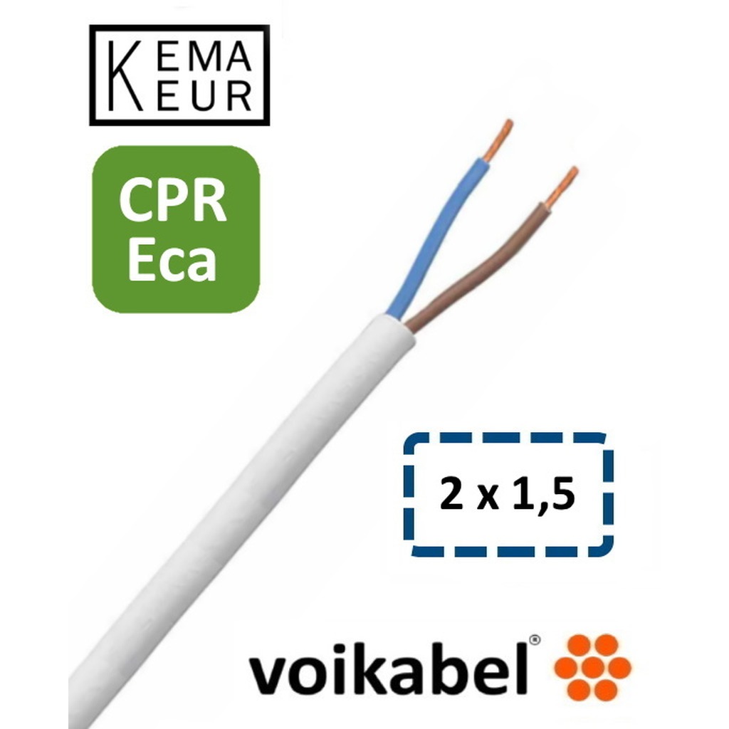 PVC mantelleiding ( VMvL ) H05VV-F Eca 2 x 1