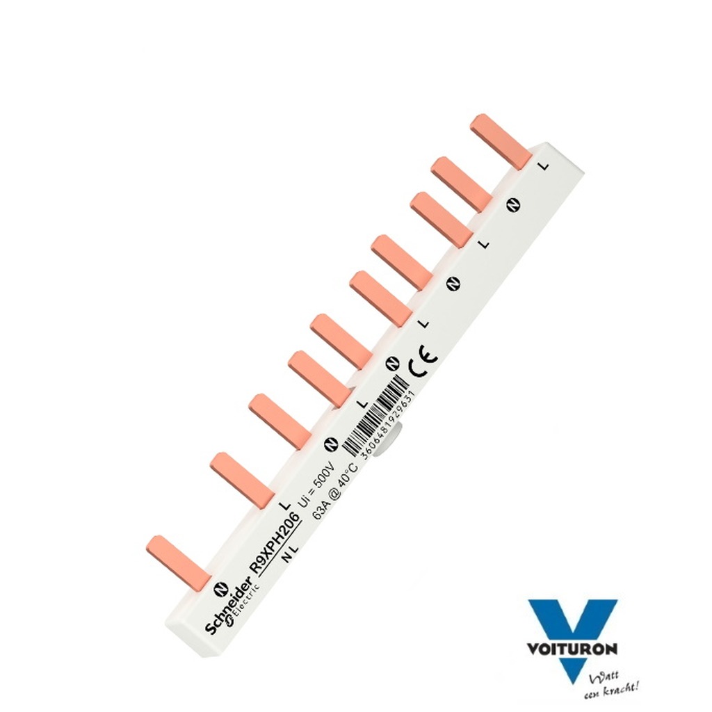 Schneider Busbar 1P+N 2P RCCB + 4 MCB per stuk