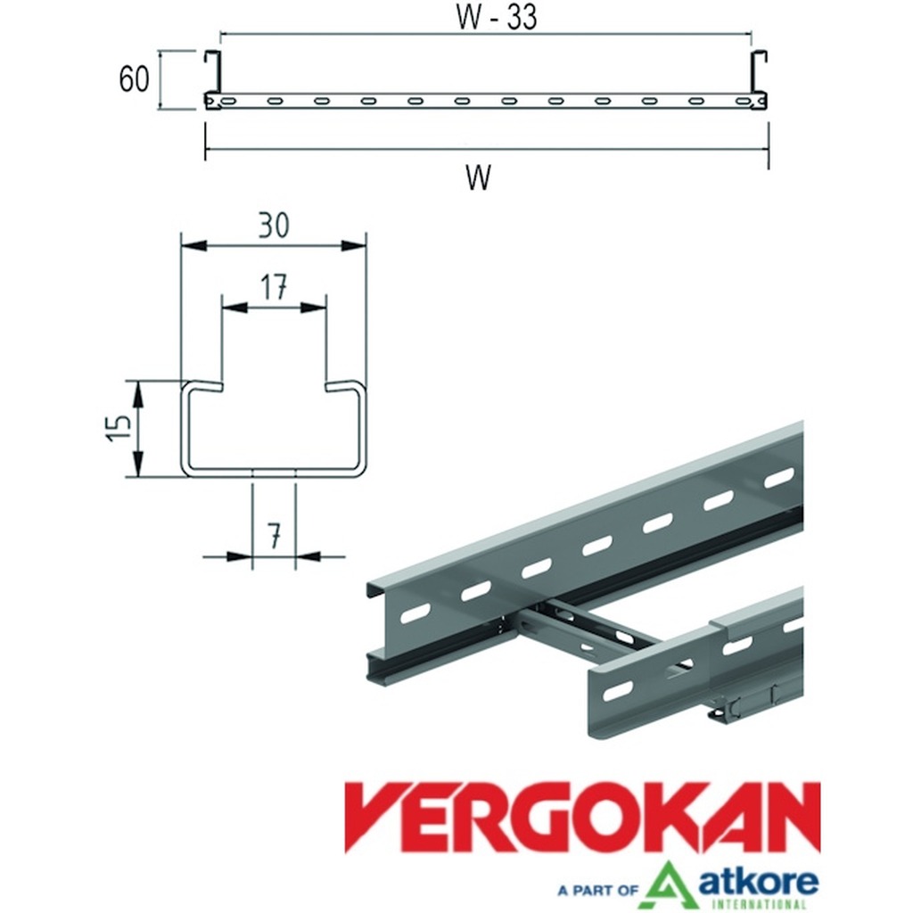 Kabelladder ineenschuifbaar h=60