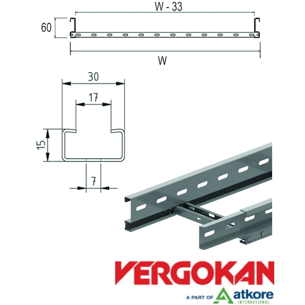 Kabelladder ineenschuifbaar h=60