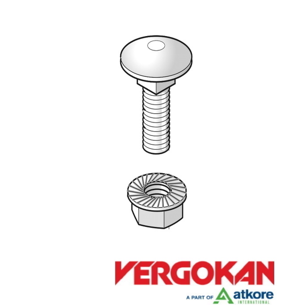 Zelfborgende moer en kraagbout M6 x 10 hot-dip
