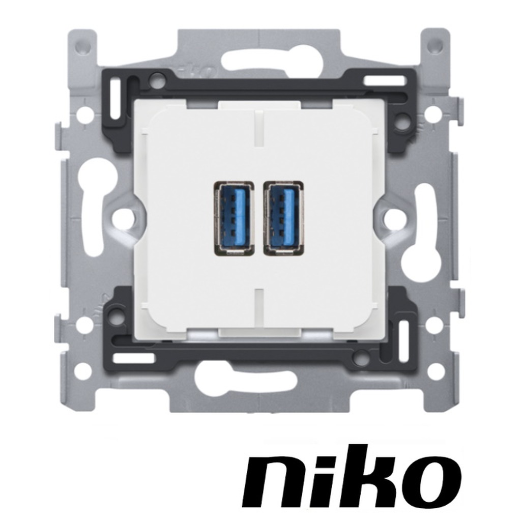 Niko Dubbele smart USB-A-lader