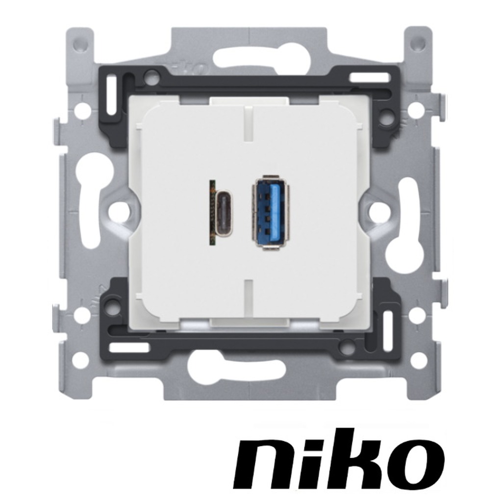 Niko Dubbele smart USB-A en USB-C lader