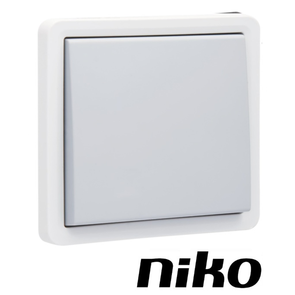 Niko Drukknop Wissel NO/NG puls Mat grijs RAL 700-33005