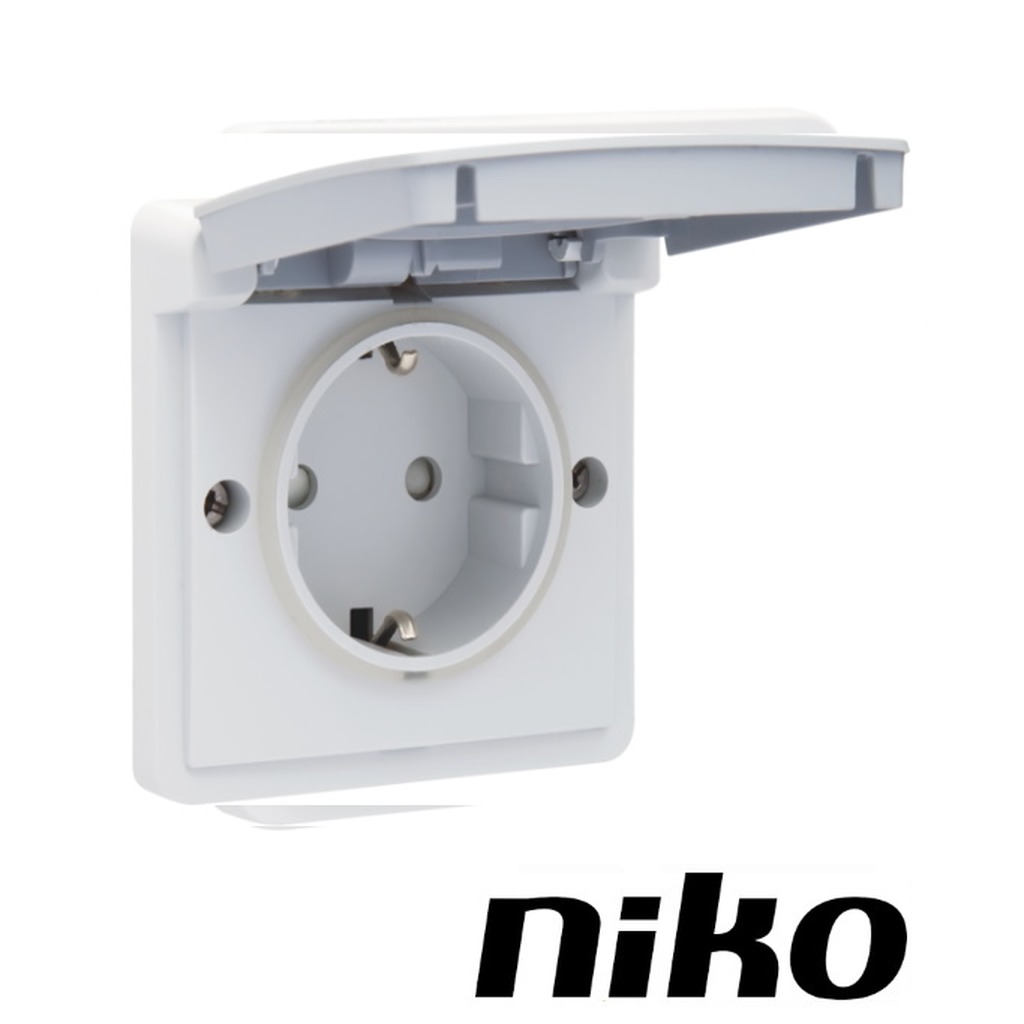 Niko Spuitwaterdicht wcd met RA excl. doos ( IP55 ) insteekklemmen