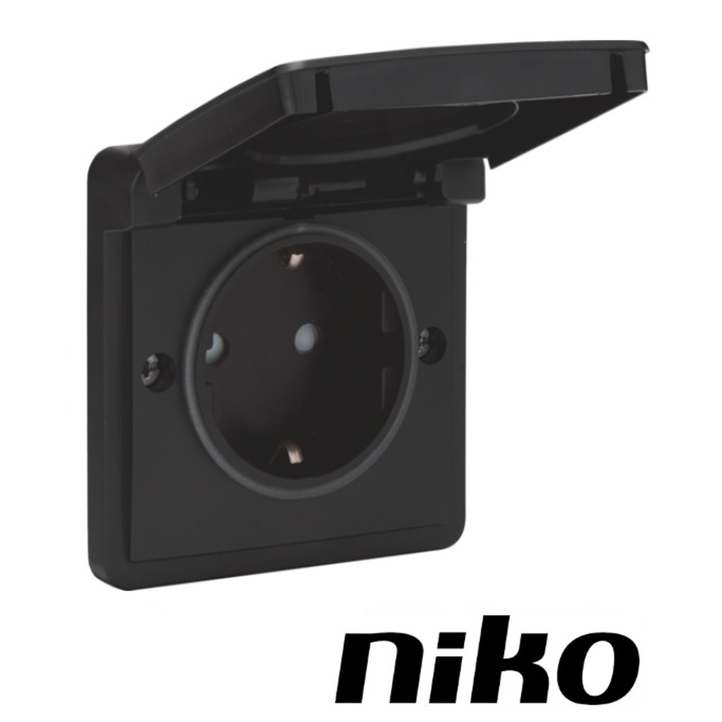 Niko Spuitwaterdicht wcd met RA excl. doos ( IP55 ) insteekklemmen