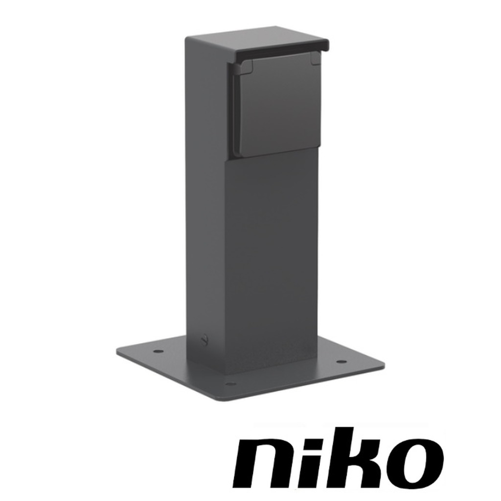 Niko Tuinpaal incl. grondplaat met spuitwaterdicht wcd met RA 2 x M20-ingang met wartel ( IP55 )…