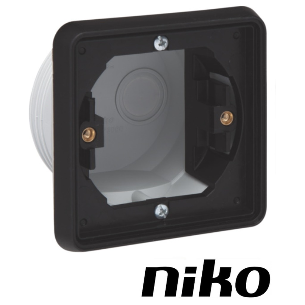 Niko Spuitwaterdicht inbouwdoos enkelvoudig ( IP55 ) zwart