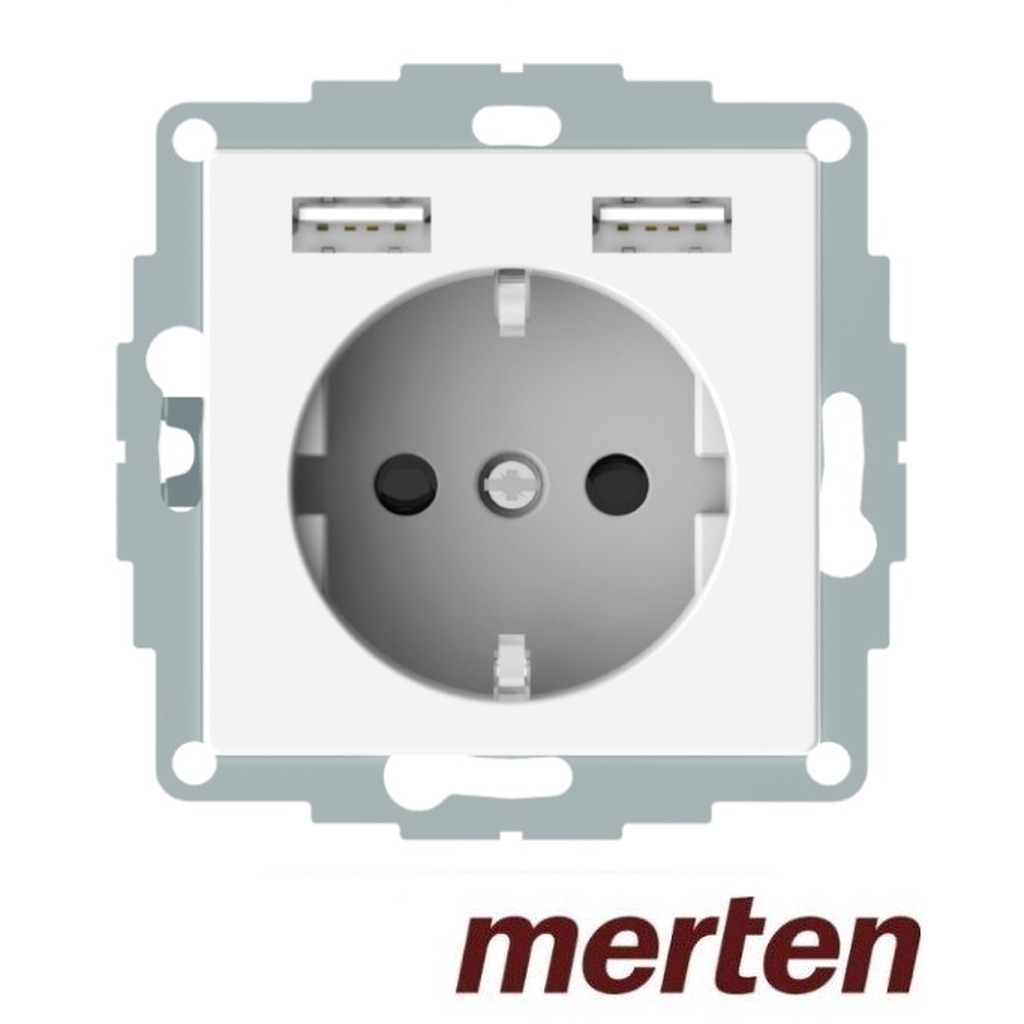Merten Wcd + RA 2 x USB PW sysm
